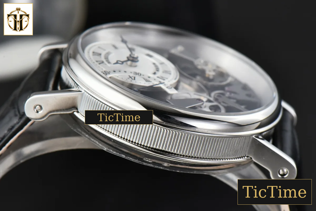 Tradition 7097BB 40mm ZF SS Gray Dial White Subdial Black Leather Strap A505 — foto 11