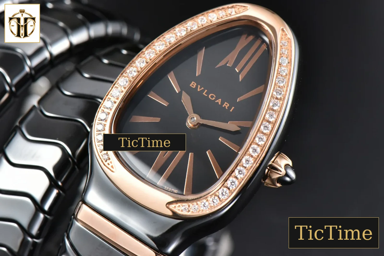 Serpenti Spiga 35mm BVF RG Polycyclic Black Ceramic Black Dial Diamond Bezel Quartz — foto 3
