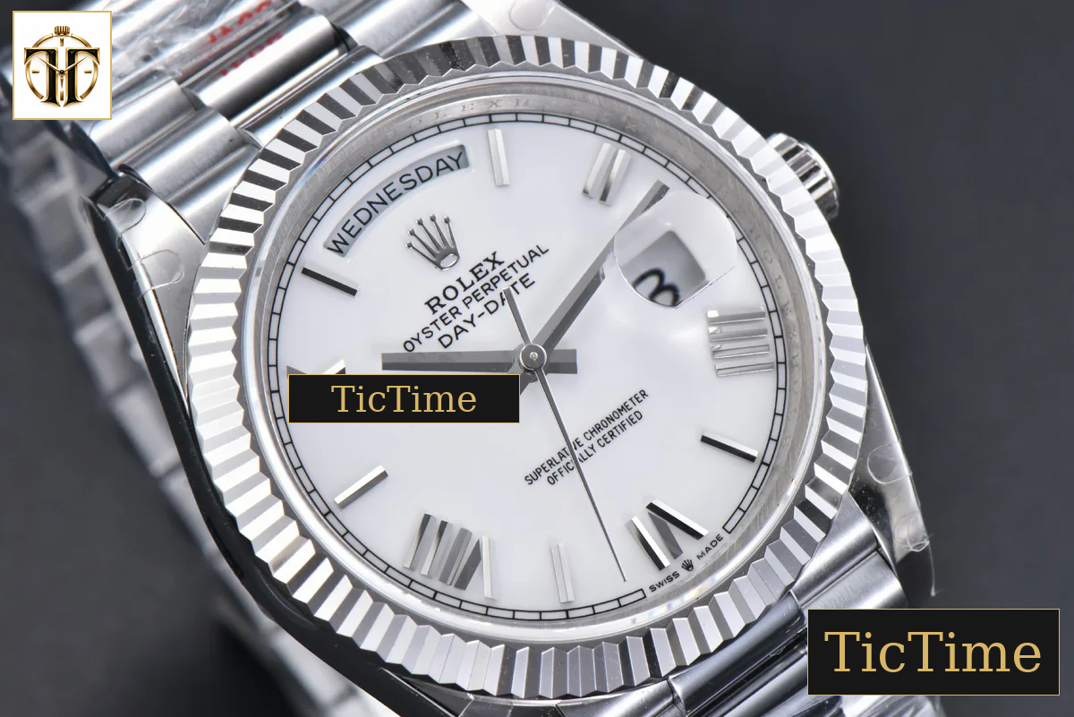 DayDate 40mm GMF White Dial Roma Marker President Bracelet A2836 — foto 12