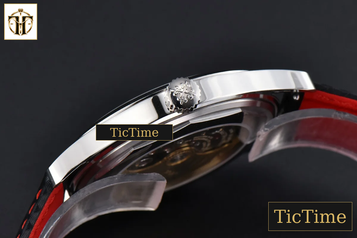 Calatrava 6007G 40mm ZF Black Dial Red Hand Nylon Strap 9015 — foto 15