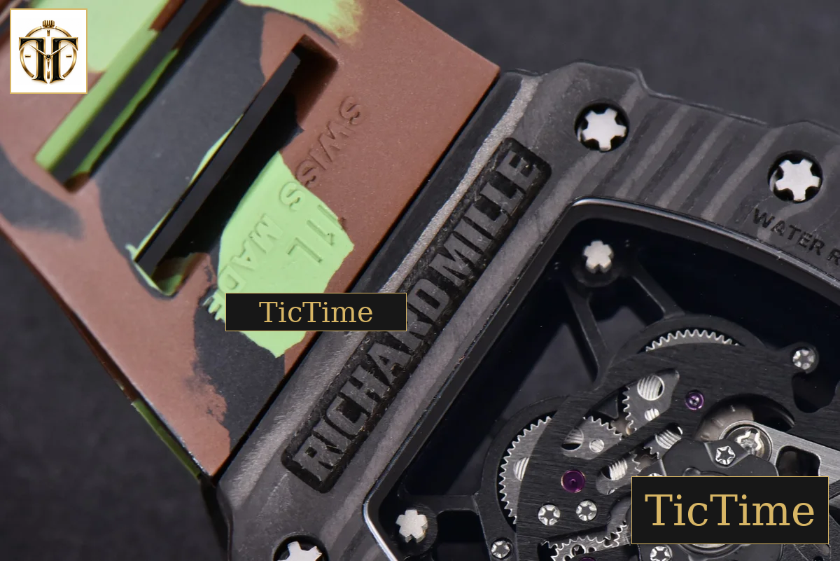 RM035-02 KVF Skeleton Dial Red Green Camouflage Rubber Strap V3 Miyota8215 — foto 17