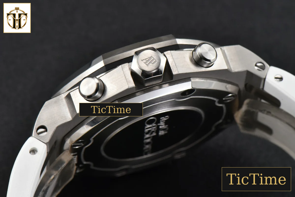 Offshore Ladies 26231ST 37mm RXWF Diamond White Dial Blue Subdial White Rubber Strap Quartz — foto 14