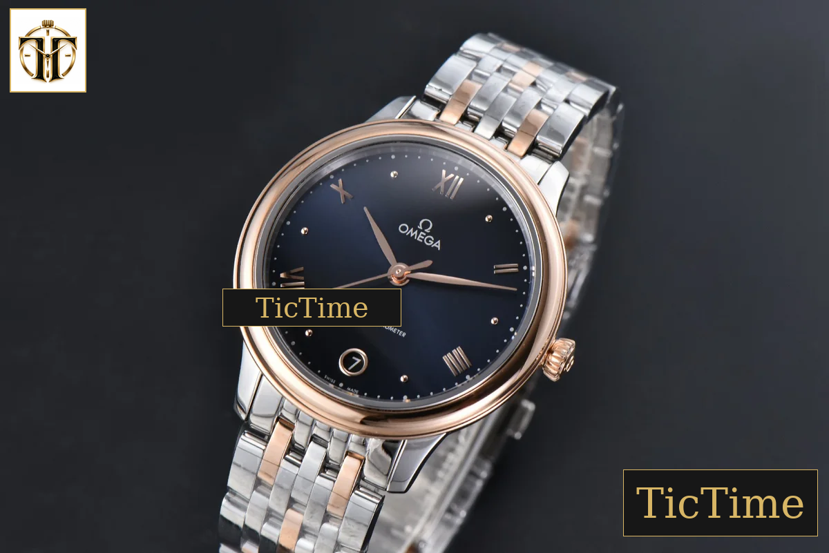 De Ville Ladies Prestige 34mm VSF Blue Dial RG Roman Marker RG/SS Bracelet A8800 — foto 4