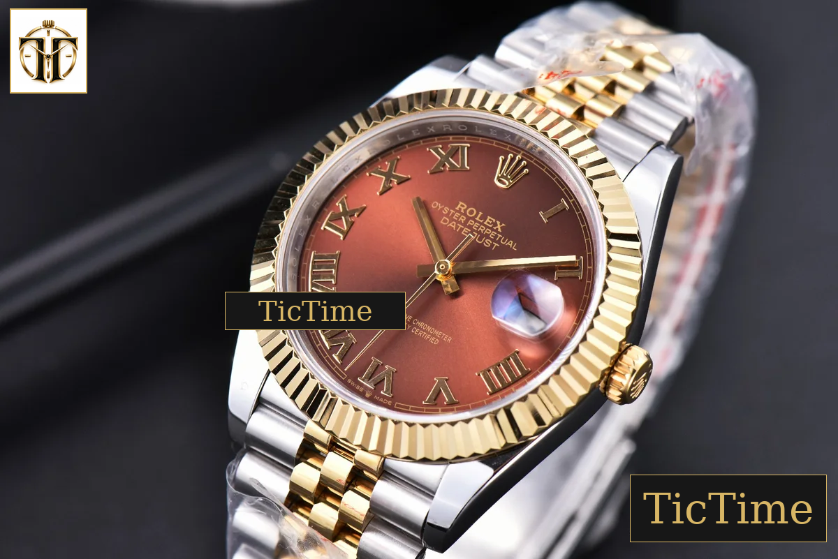 Datejust 41mm GMF YG/SS Brown Dial Roma Marker Fluted Bezel Jubille Bracelet VR3235 — foto 5