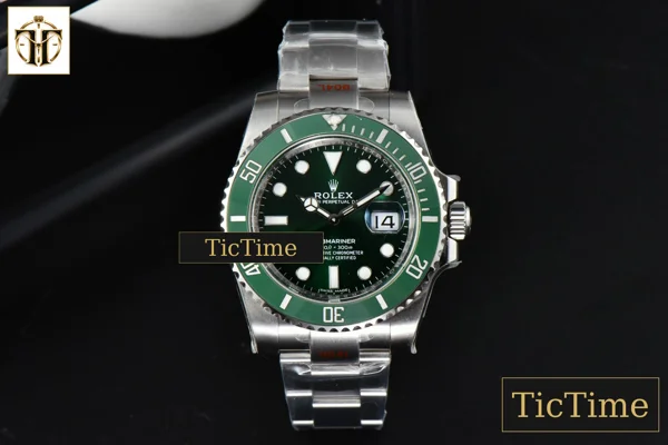 Foto frontal — Submariner LV 116610 40mm EWF Green Ceramic Green Dial SS Bracelet 3135