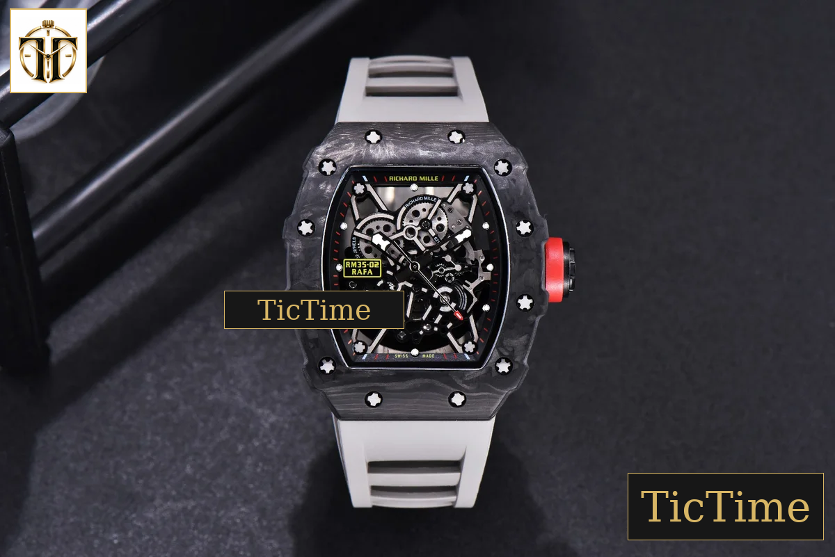 RM035-02 KVF Skeleton Dial Red Gray Rubber Strap V3 Miyota8215 — foto 3