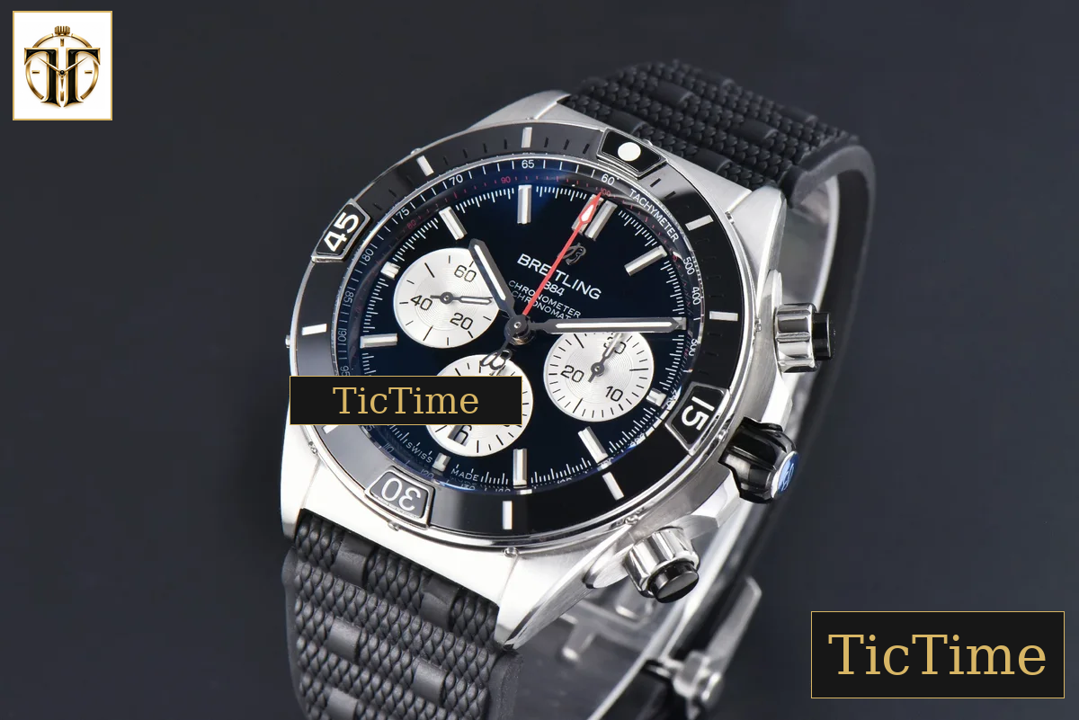 Chronomat B01 44mm BLSF Black Bezel Black Dial White Subdial Rubber Strap 7750 — foto 4