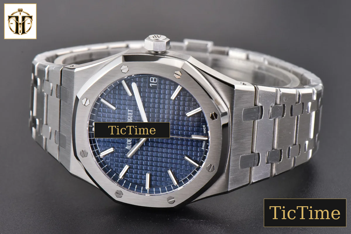 Royal Oak 15500 41mm APSF Blue Textured Dial SS Bracelet V2 A4302 — foto 14