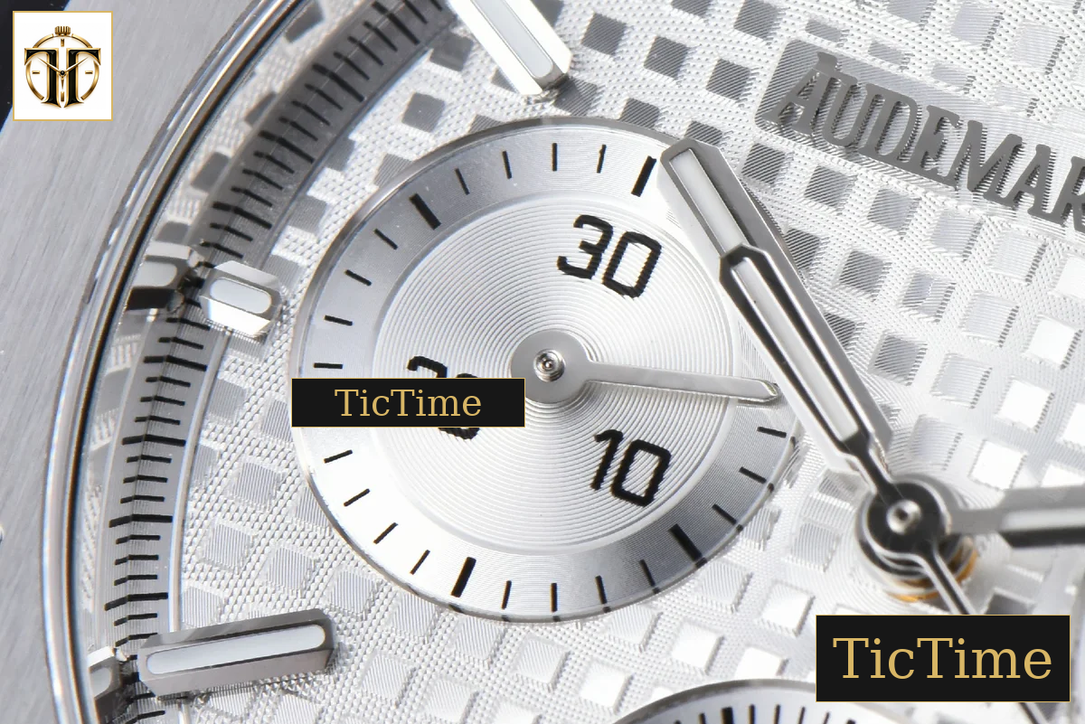 Royal Oak Chronograph 26240 41mm APSF Silver Checkered Silver Subdial SS Bracelet V1 SH4401 — foto 6
