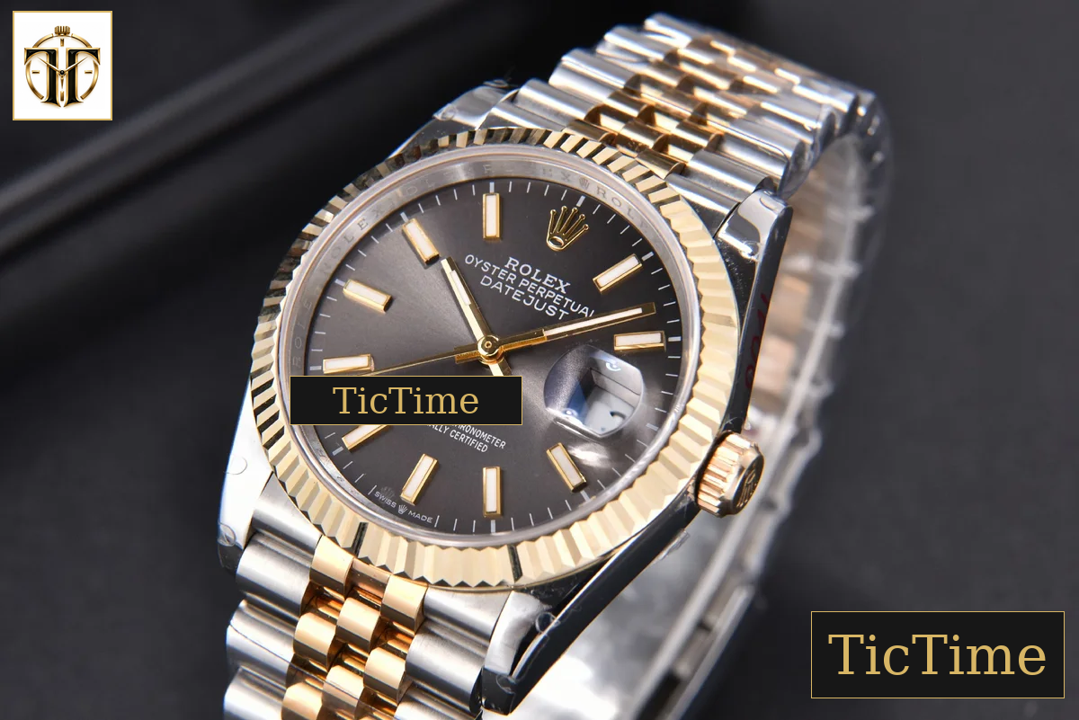 DateJust 904L 36mm GMF YG/SS Fluted Bezel Black Dial Lume Marker Jubilee Bracelet VR3235 — foto 4