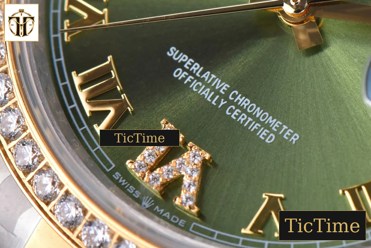 DateJust 36mm EWF SS/YG Green Dial Diamond Roma Marker Diamond Bezel Oyster Bracelet A3235 — foto 9