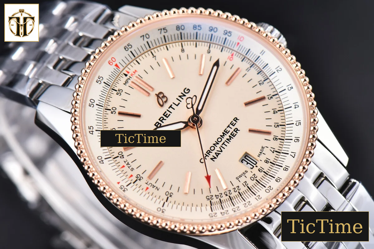 Navitimer 38mm TF RG White Dial White Bezel SS Bracelet A2824 — foto 11