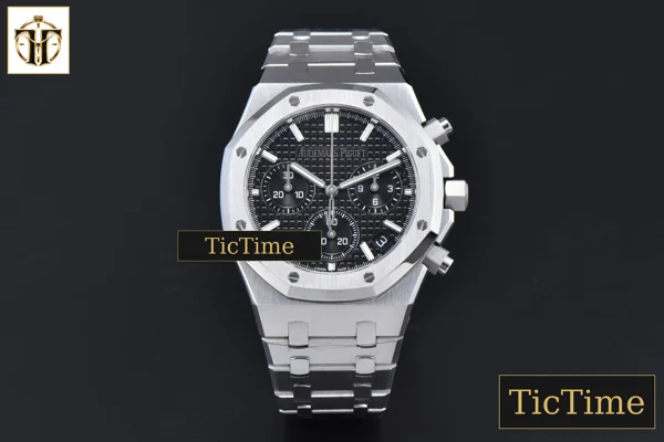 Foto frontal — Royal Oak Chronograph 26240 41mm APSF Black Checkered Black Subdial SS Bracelet V1 SH4401