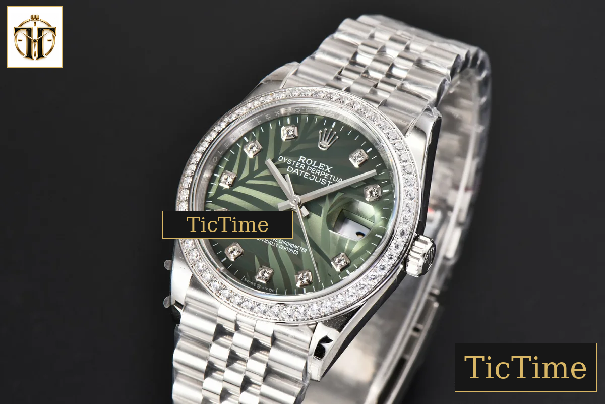 DateJust 36mm BPF Diamond Green Plam Dial Diamond Marker Jubilee Bracelet 3235 — foto 4