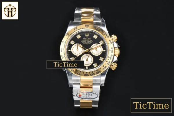 Foto frontal — Daytona 126503 40mm Clean Factory SS Black Dial YG Subdial Diamond Marker YG/SS Bracelet SH4131