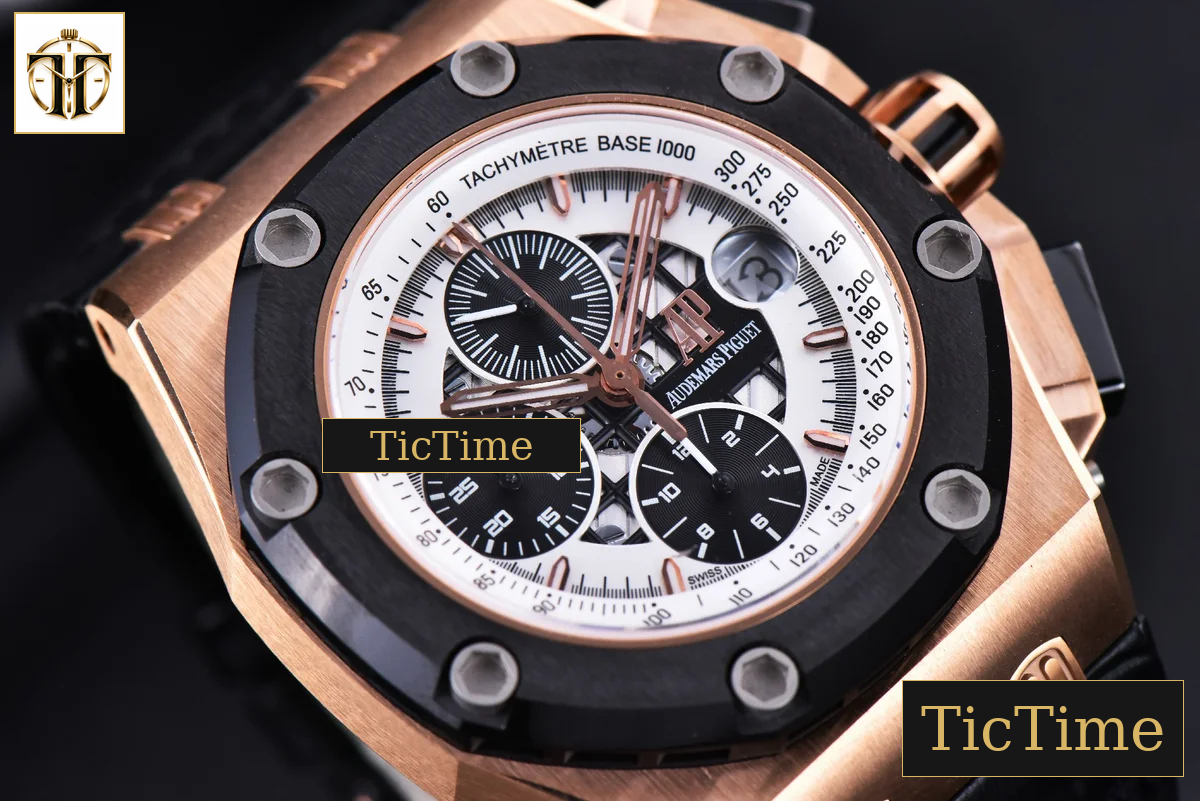 Royal Oak Offshore Ruben Barrichello II 44mm JF RG White Skeleton Dial Black Leather Strap V2 A3126 — foto 12