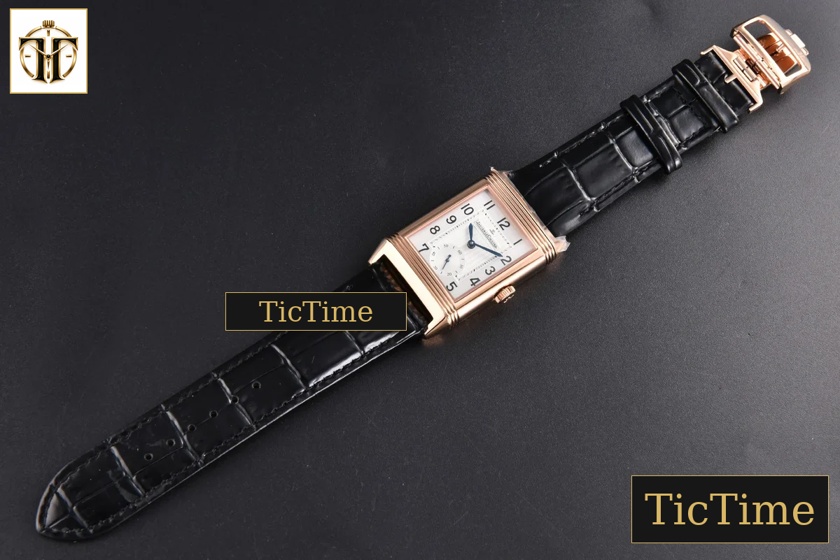Master Reverso Tribute Small Seconds 30x47mm MGF RG White Dial Black Leather Strap A854A — foto 33