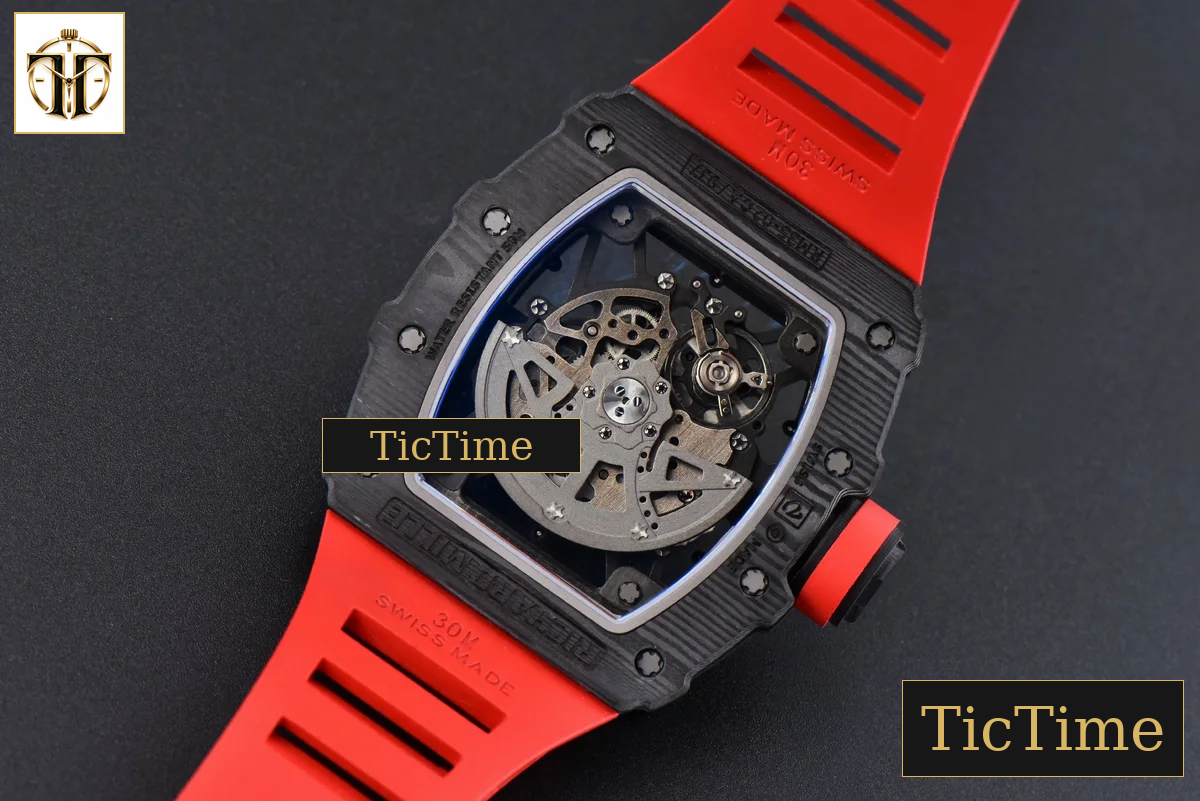 NTPT RM035-02 42mm ZF Skeleton Dial Red Rubber Strap NH05A — foto 21