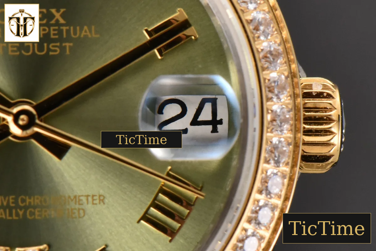 DateJust Ladies 904L 31mm WF YG/SS Diamond Green Dial Roma Marker Jubilee Bracelet A2671 — foto 9
