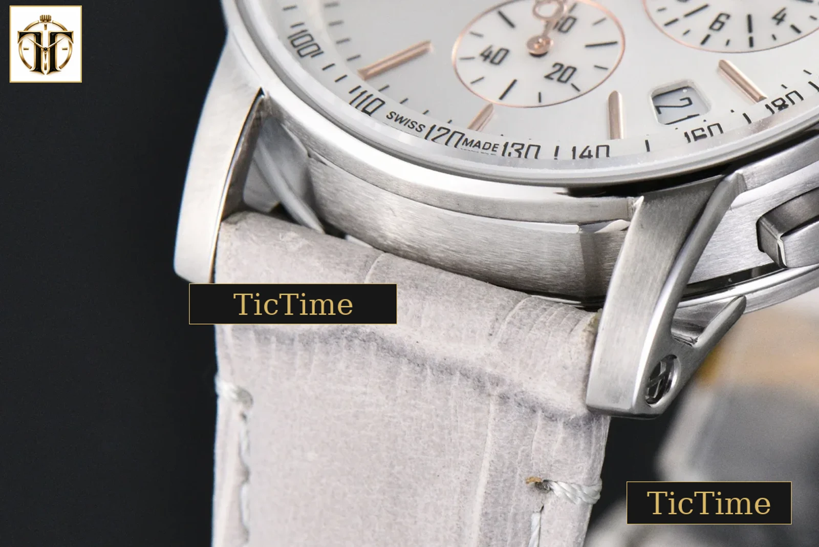 Code 11.59 Chrono 26393 41mm APSF Silver Dial Gold Hands Gray Leather Strap SA4401 — foto 11