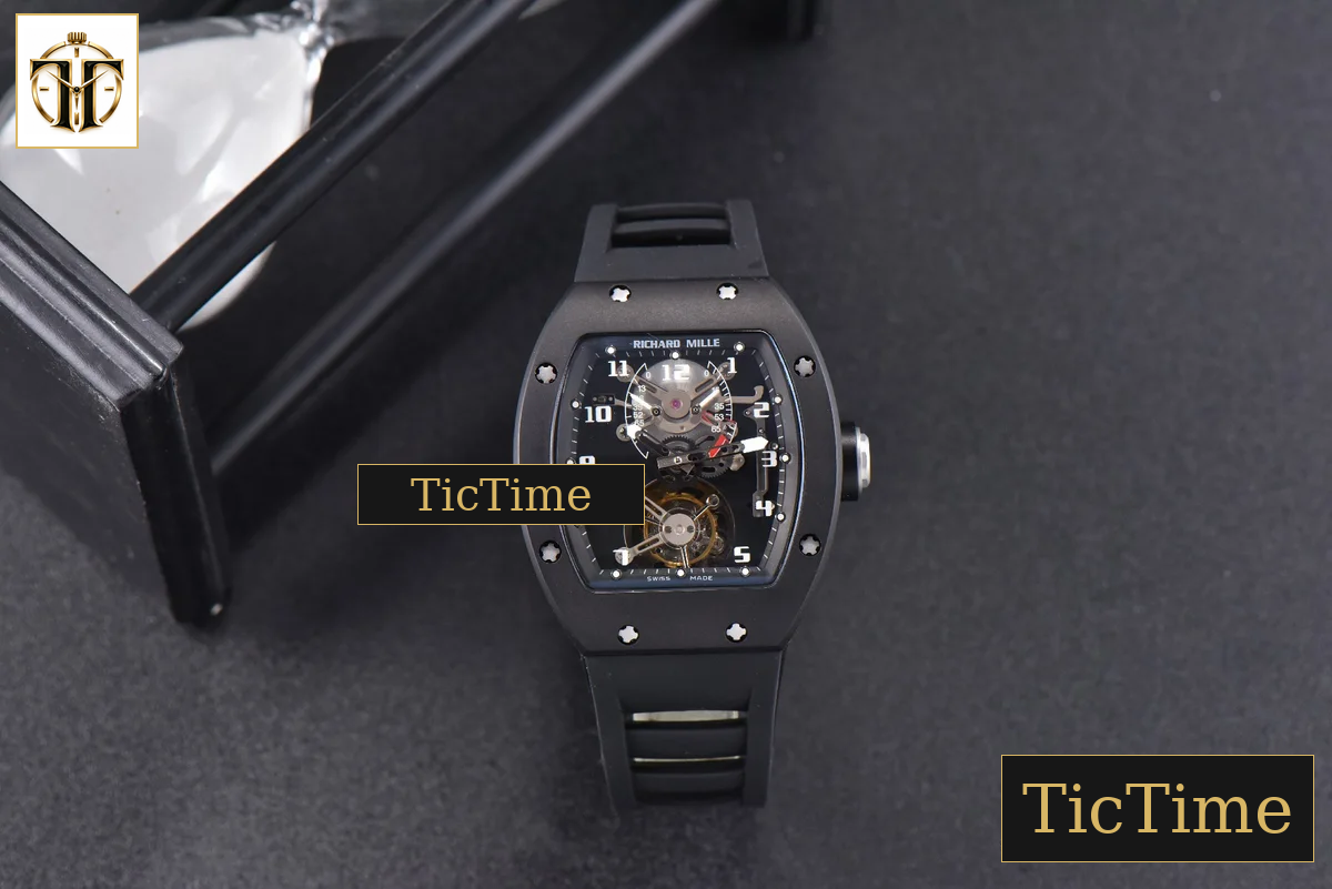 Tourbillon RM001 47mm JBF PVD Black Skeleton Dial Black Rubber Strap — foto 3