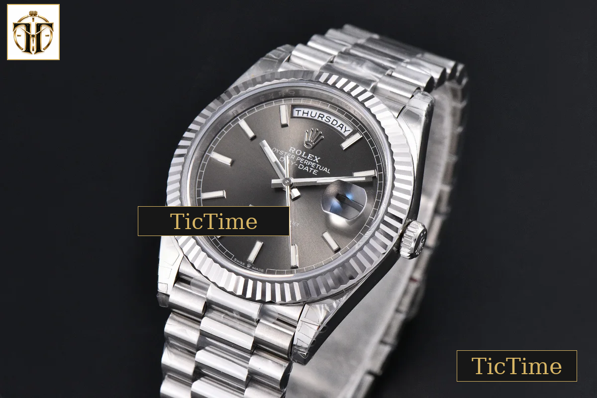 DayDate Weighted 40mm VSF Gray Dial Lume Marker President Bracelet DD3255 — foto 4