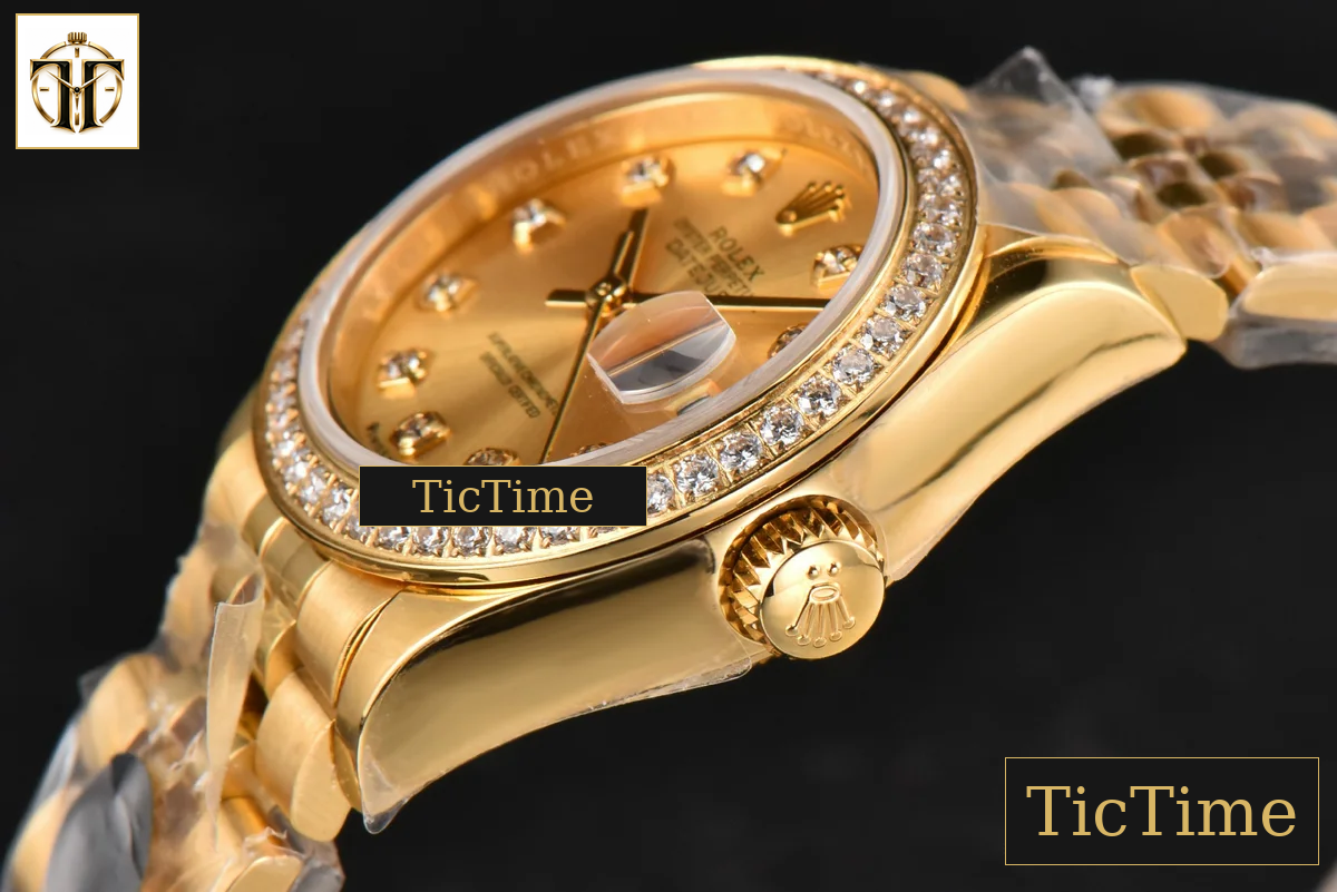 DateJust Ladies 28mm WF YG Diamond Gold Dial Diamond Marker Jubilee Bracelet A2236 — foto 12