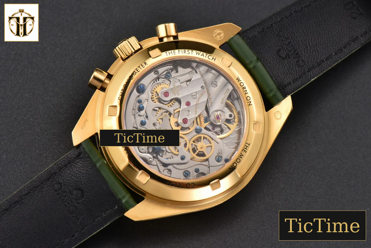 Speedmaster Moonwatch 42.5mm V6SF YG/Green Dial Green Rubber Strap Manual Chrono — foto 16
