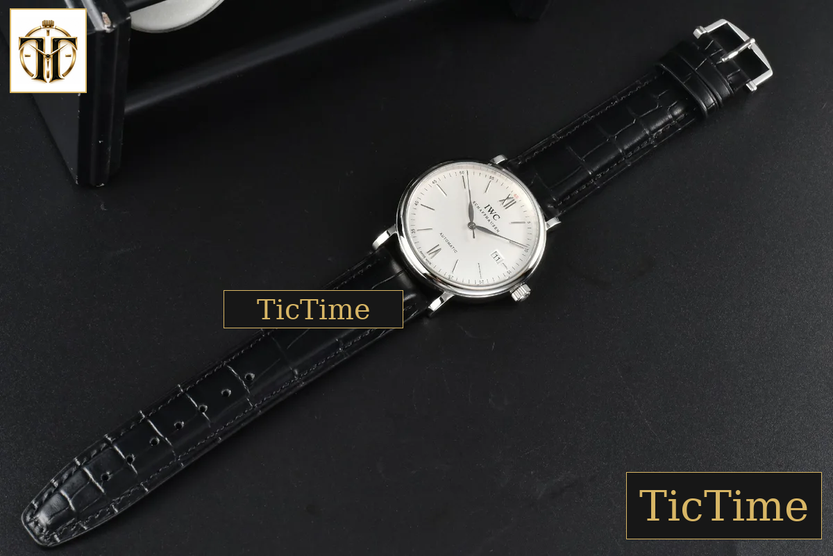 Portofino Automatic 40mm ZF White Dial Silver Hands Black Croc Strap A9019 — foto 12