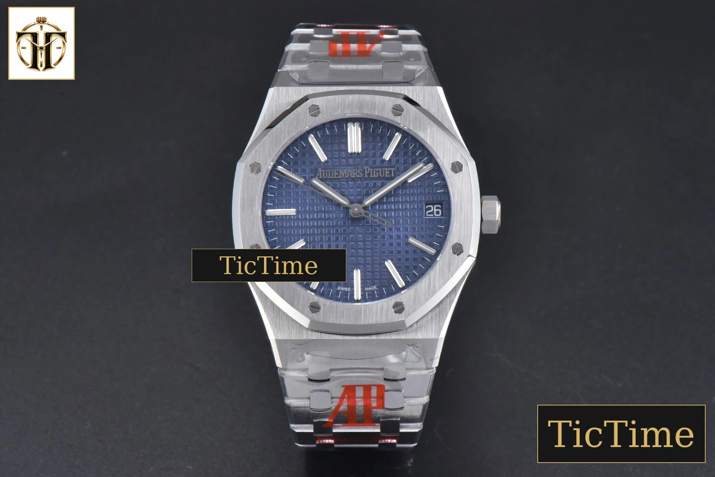 Vista frontal — Royal Oak 15400 41mm ORF Blue Textured Dial SS Bracelet A3120