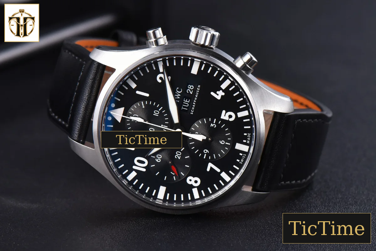 Pilot Chrono Spitfire IW377709 43mm ZF Black Dial Black Leather Strap A7750 — foto 10