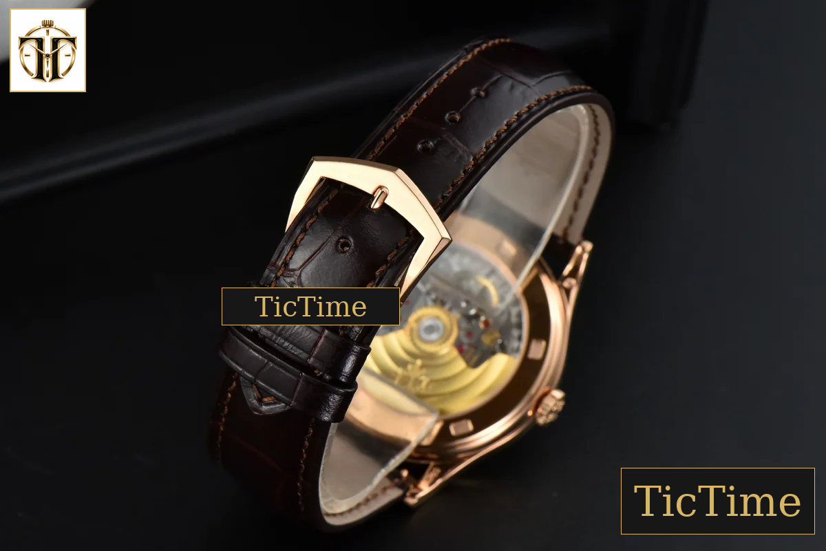 Calatrava 5296R 38mm ZF RG Beige Dial Brown Leather Strap 9015 — foto 12