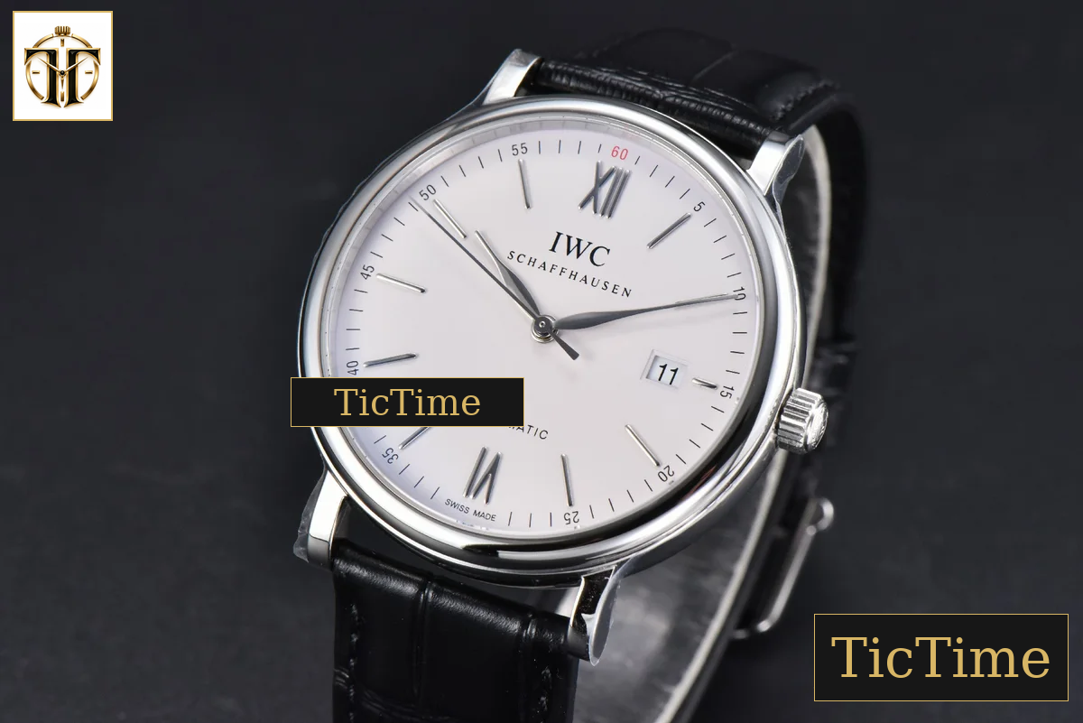 Portofino 40mm V7F White Dial Red Index Black Leather Strap A2892 — foto 4