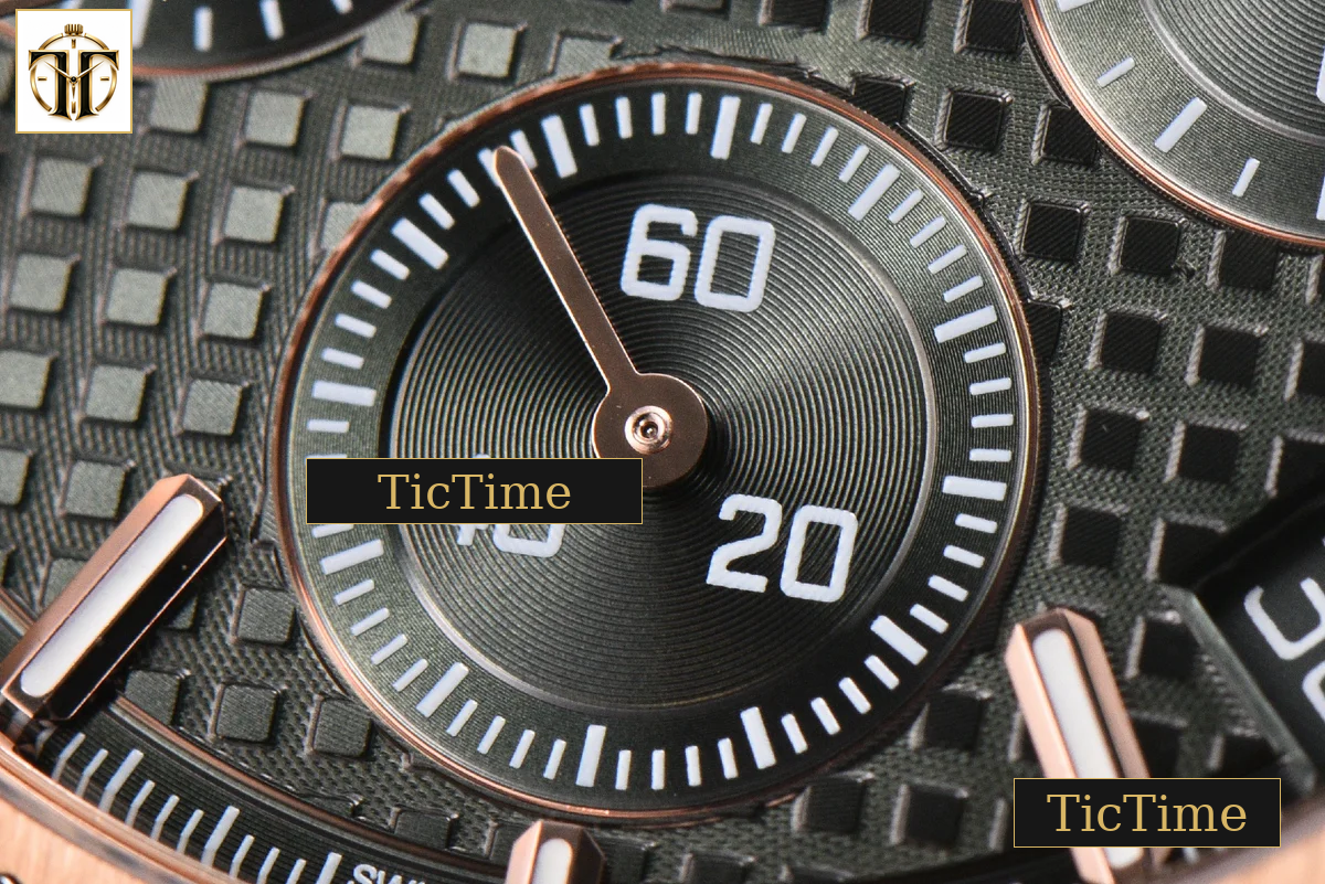 Royal Oak Chronograph 26240 41mm APSF RG Green Checkered Dial Green Subdial Black Rubber Strap V2 SH4401 — foto 8