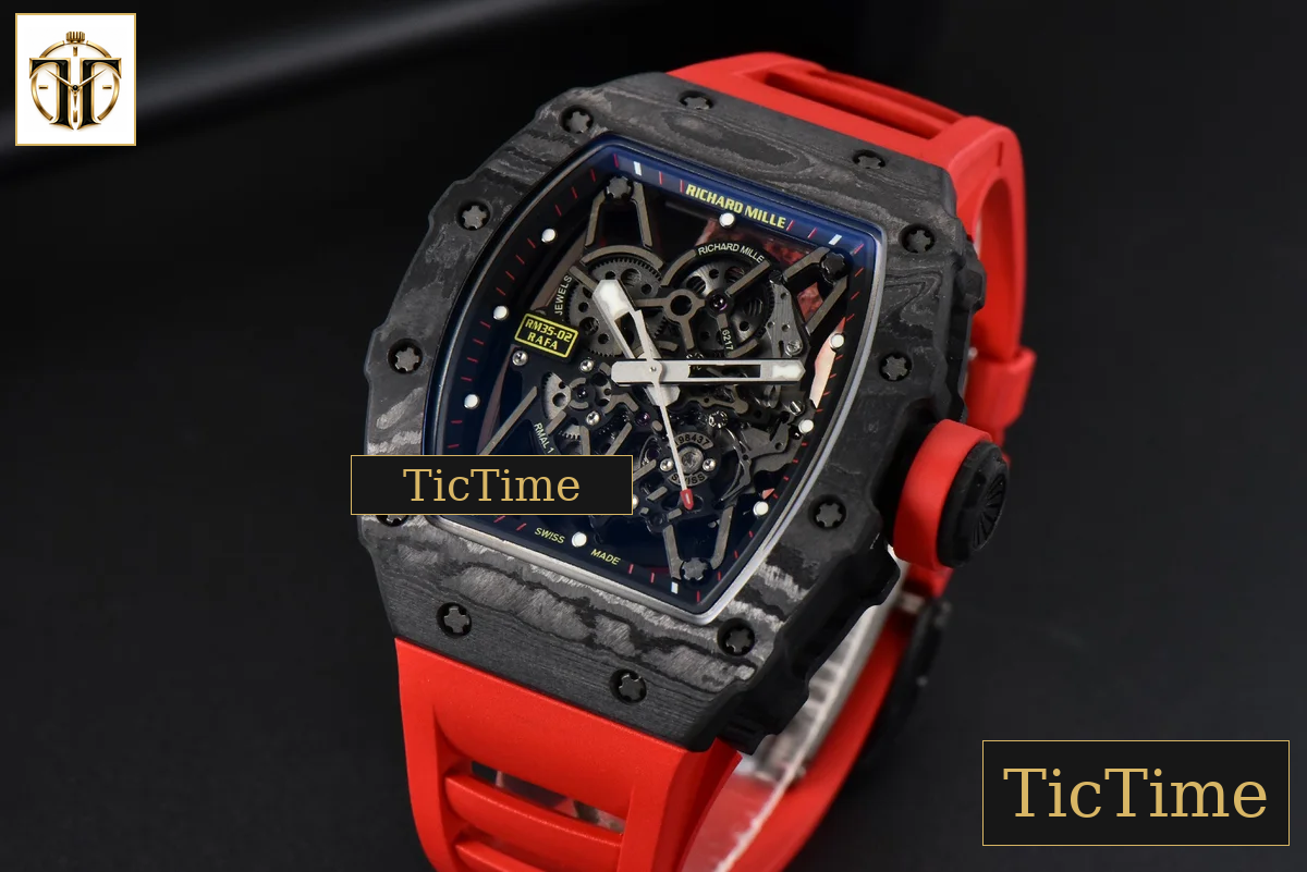 NTPT RM035-02 ZF Skeleton Dial Red Rubber Strap V5 NH05A — foto 4