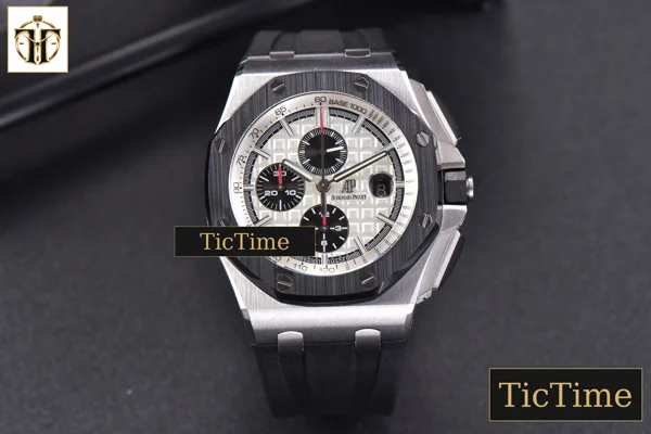 Foto frontal — Royal Oak Offshore 44mm JF Black Ceramic Panda Dial Rubber Strap V2 A3126