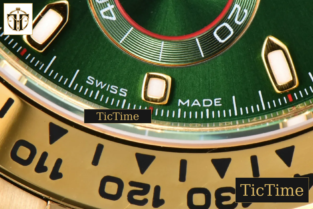 Daytona 116508 APSF YG Green Dial Lume Marker YG Bracelet SH4130 — foto 10