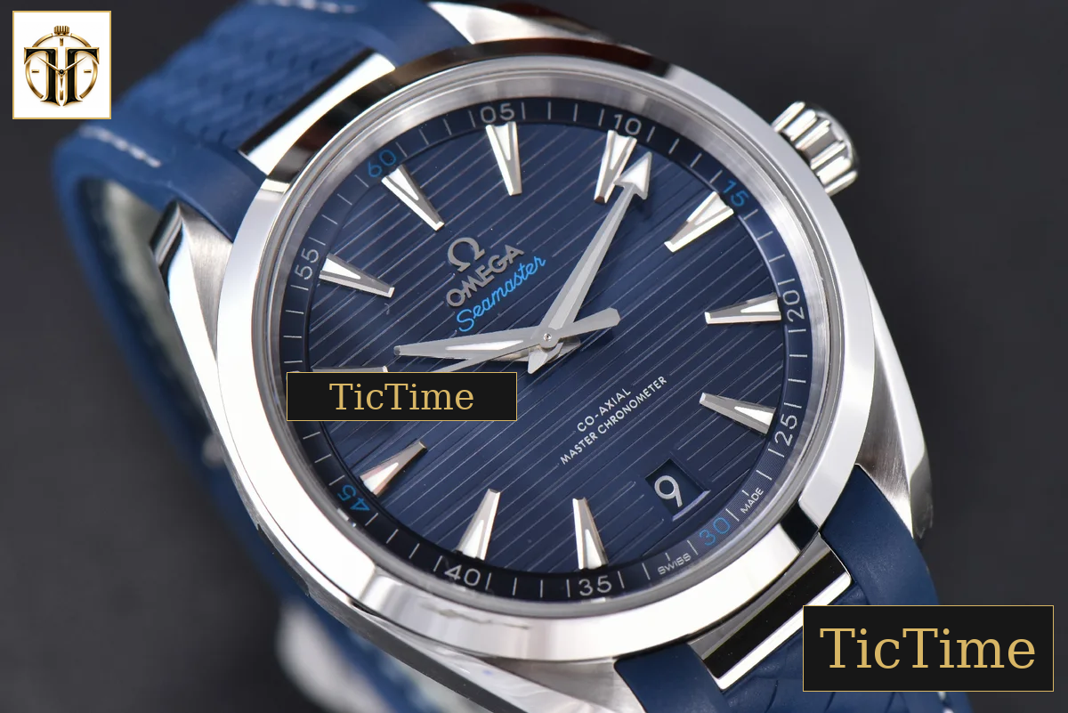 Aqua Terra 150M Seamaster 41mm VSF Blue Dial Silver Hands Blue Rubber Strap A8900 — foto 8
