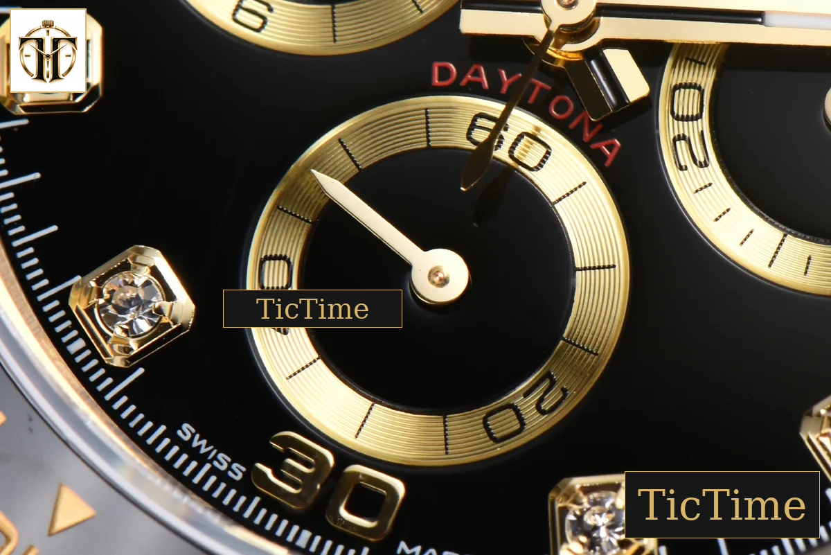 Daytona 116518 40mm APSF YG Black Dial Ceramic Bezel Diamond Marker Oysterflex Strap Tungsten Version SH4130 — foto 9