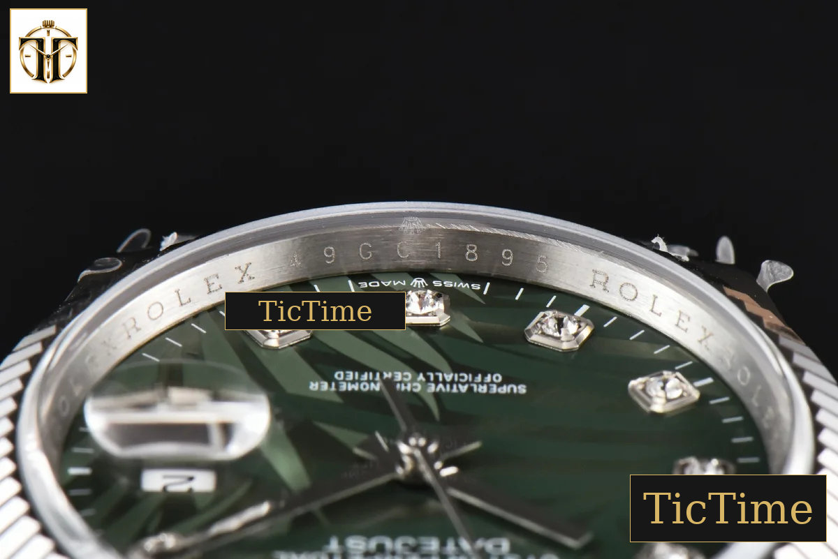 DateJust Fluted 36mm BPF Green Plam Dial Diamond Marker Jubilee Bracelet 3235 — foto 14