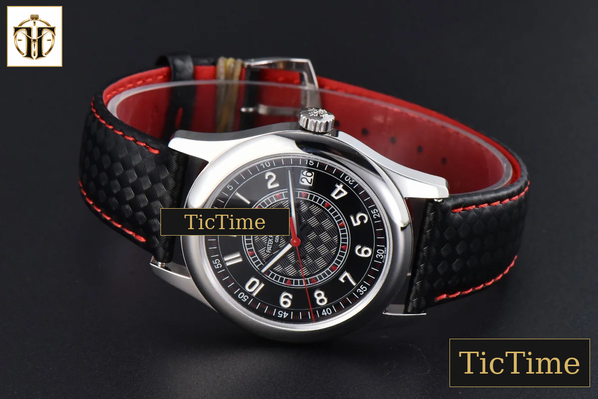 Calatrava 6007G 40mm ZF Black Dial Red Hand Nylon Strap 9015 — foto 13