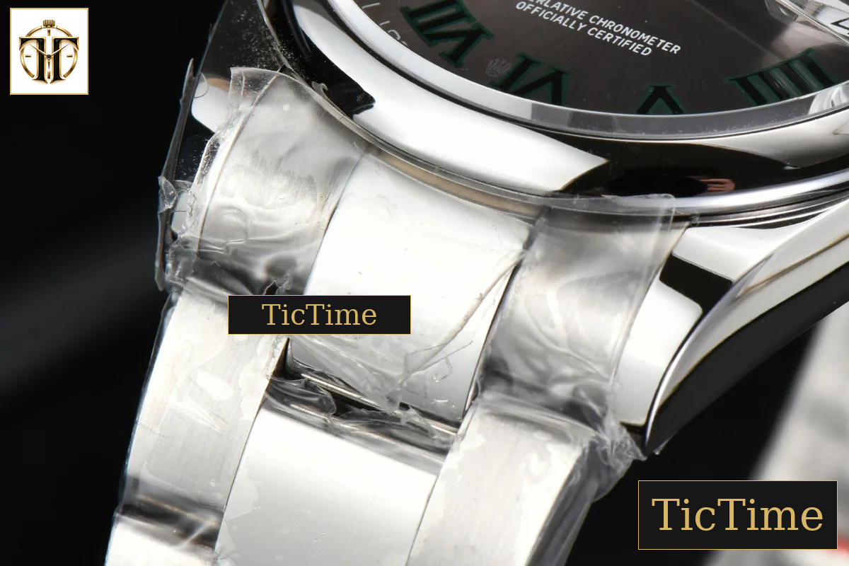 DateJust Smooth Wimbledon 36mm BPF Gray Dial Green Roma Marker Oyster Bracelet A2824 — foto 10