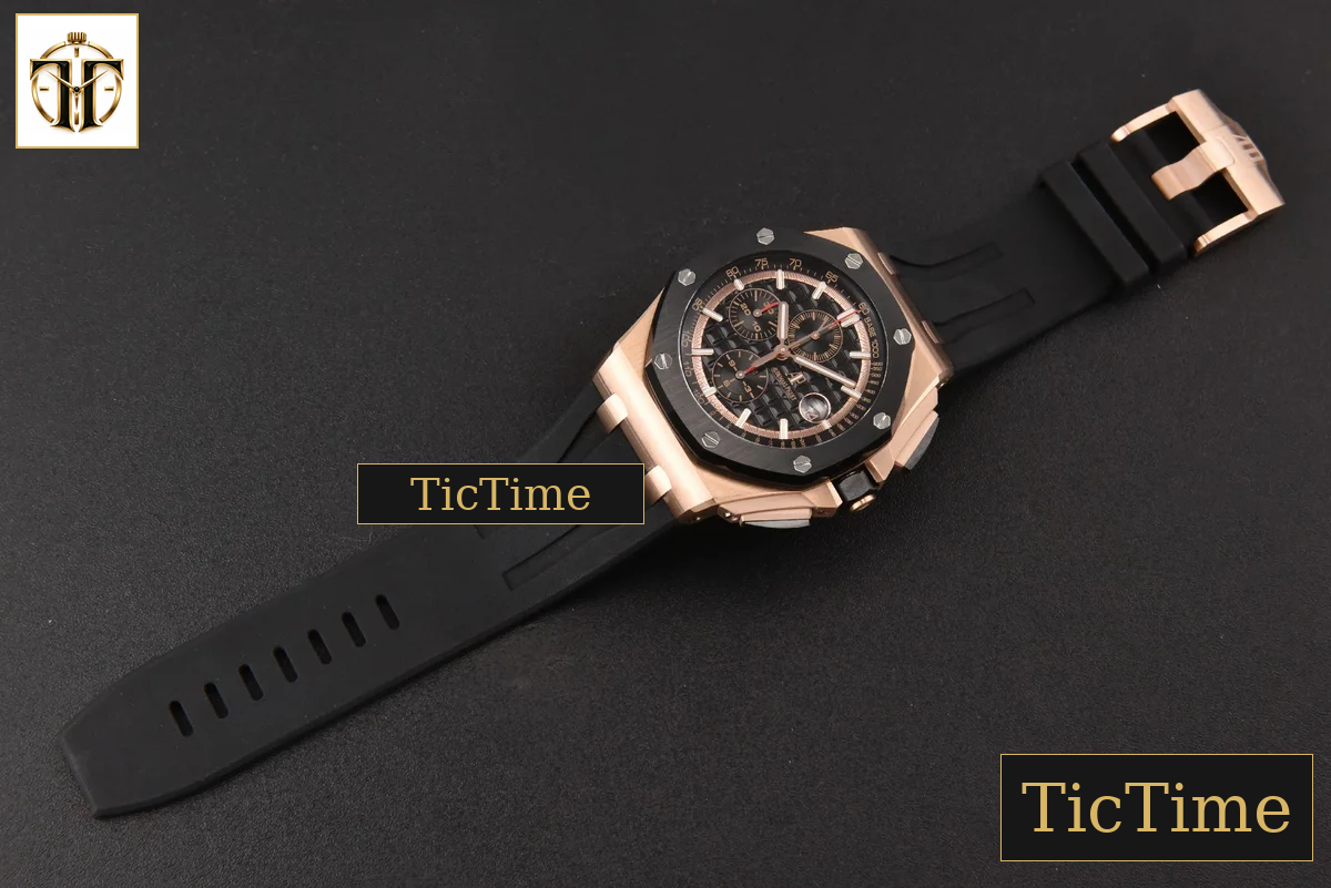Royal Oak Offshore 44mm RSF RG Black Checkered Dial Black Subdials Rubber Strap A3126 — foto 30