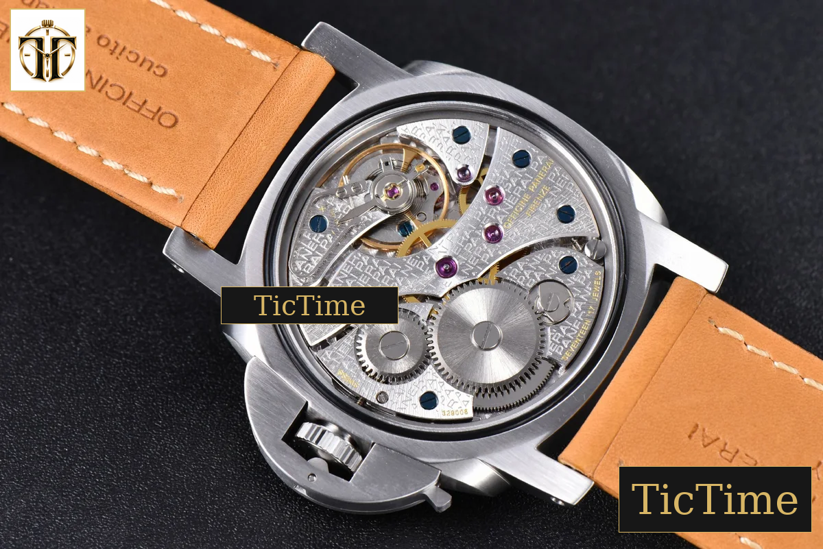 E Luminor 1950 PAM127 47mm XF Black Dial Brown Leather Strap A6497 — foto 20