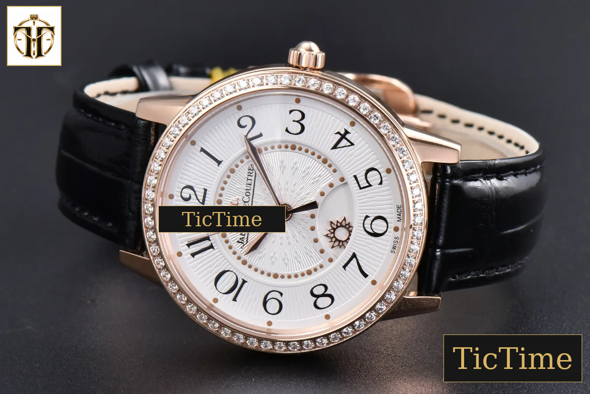Rendez-Vous Night & Day 34mm APSF RG Diamond White Textured Dial Black Leather Strap A898 — foto 12