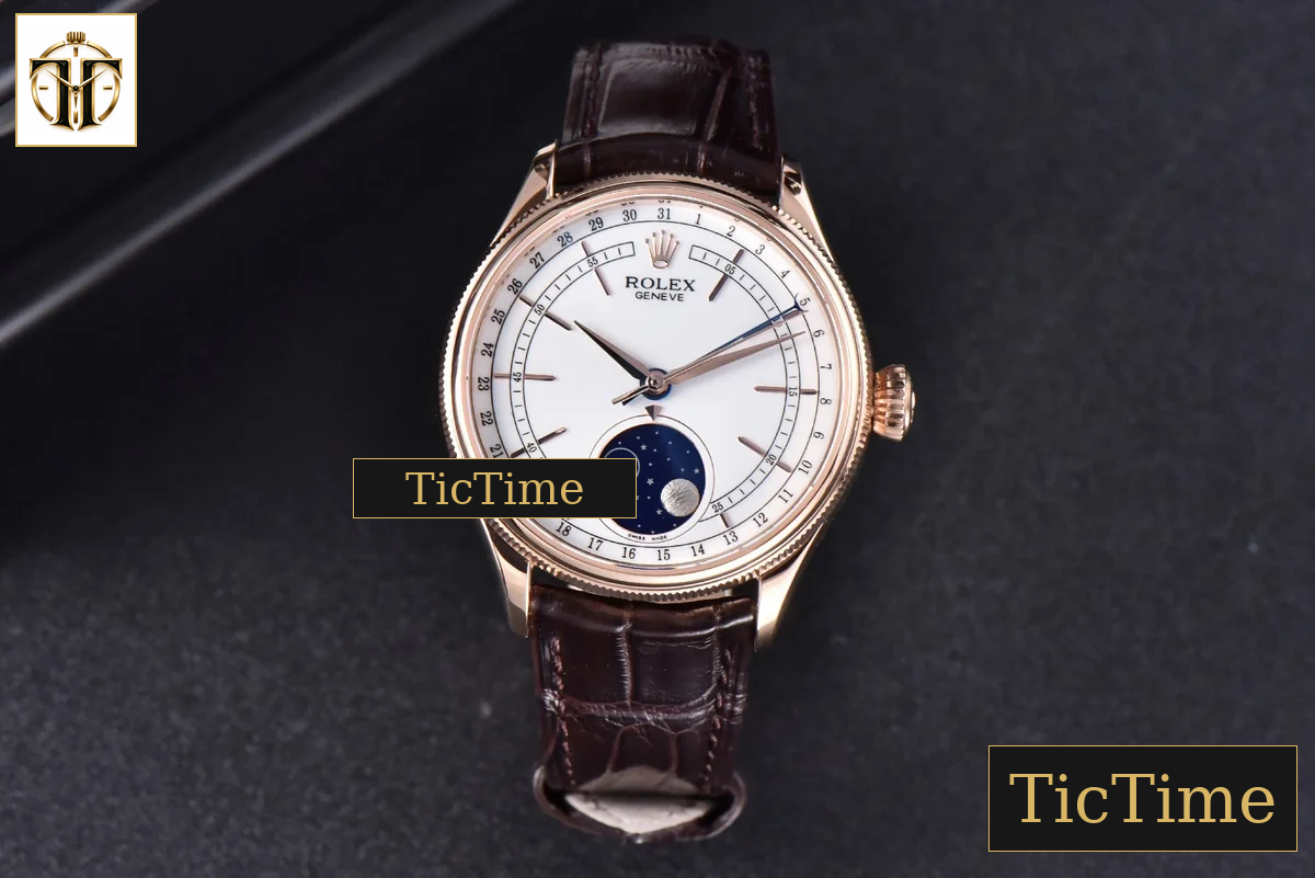 Cellini Moonphase 50535 40mm KZF RG white dial Mod Asia 3195 — foto 3