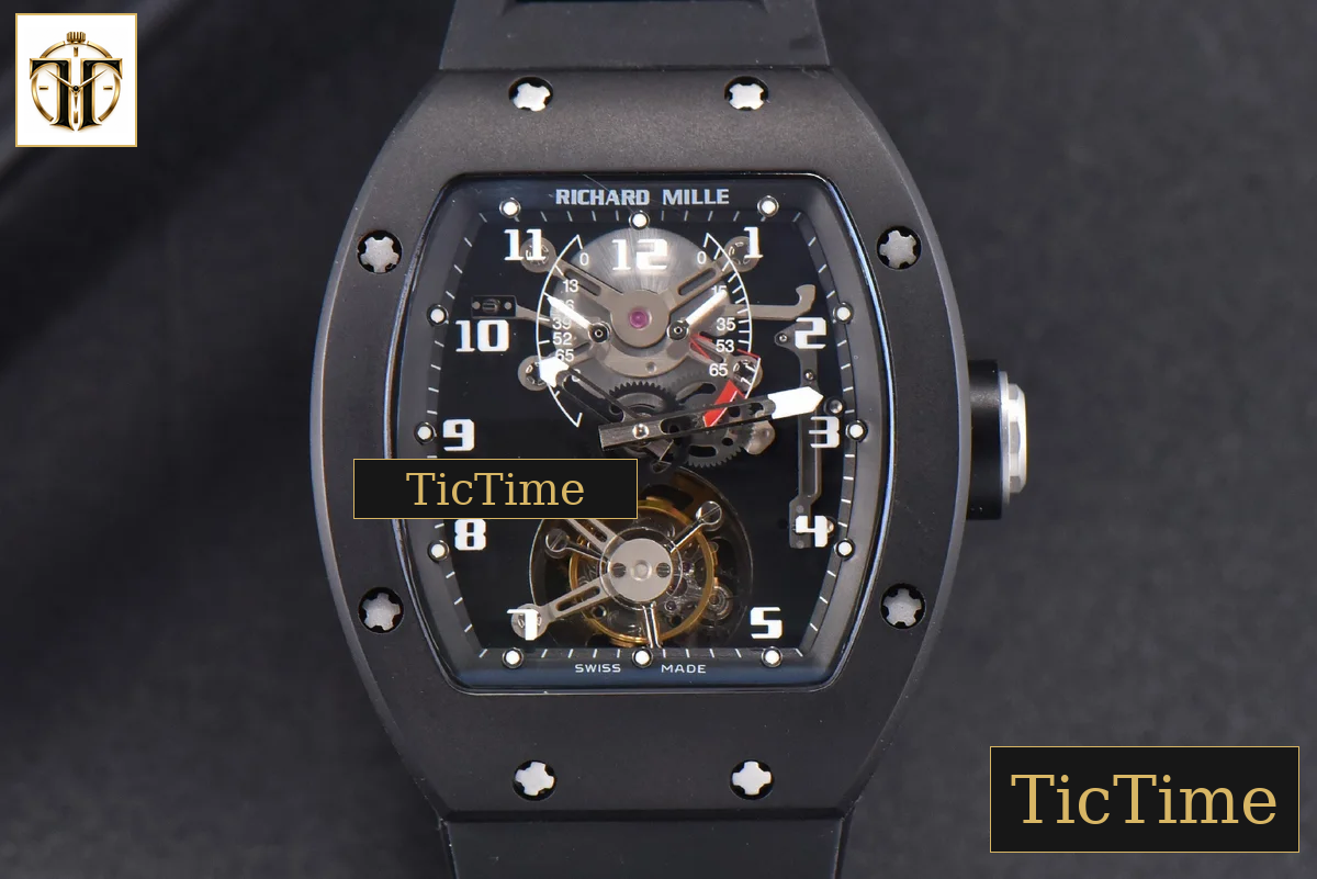 Tourbillon RM001 47mm JBF PVD Black Skeleton Dial Black Rubber Strap — foto 2