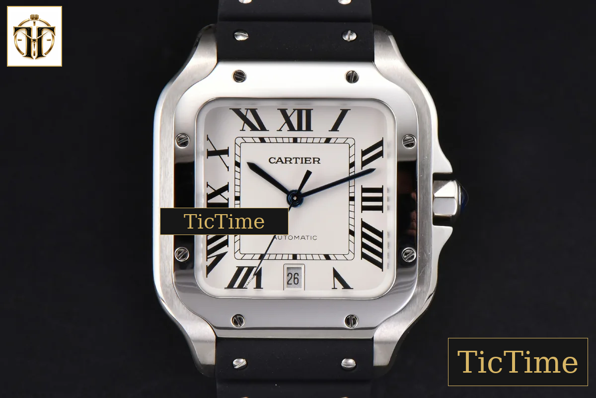 Santos Large 40mm GF White Dial Black Rubber Strap Miyota 9015 — foto 2