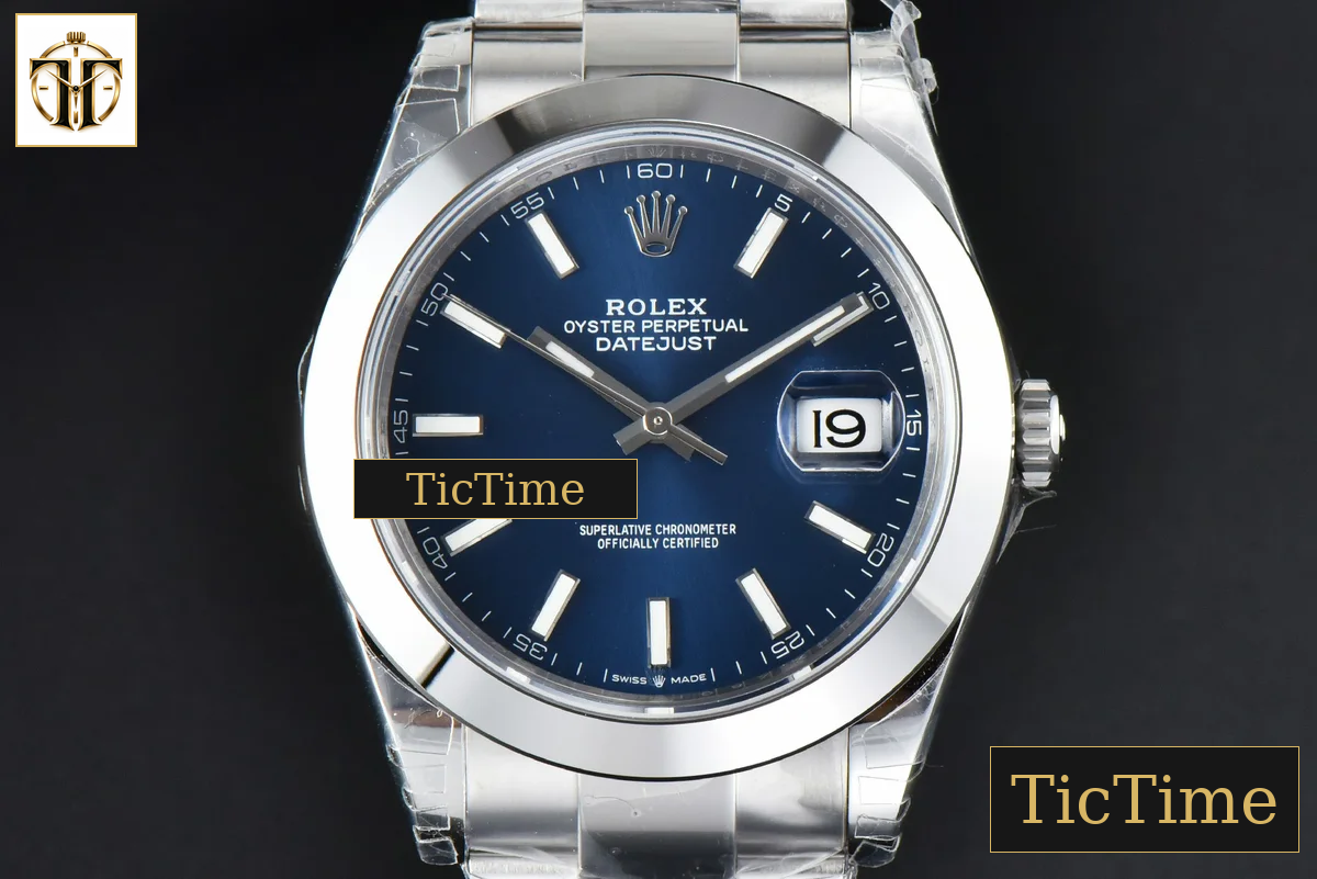 DateJust Smooth Bezel 126300 41mm VSF Blue Dial Oyster Bracelet VS3235 — foto 2