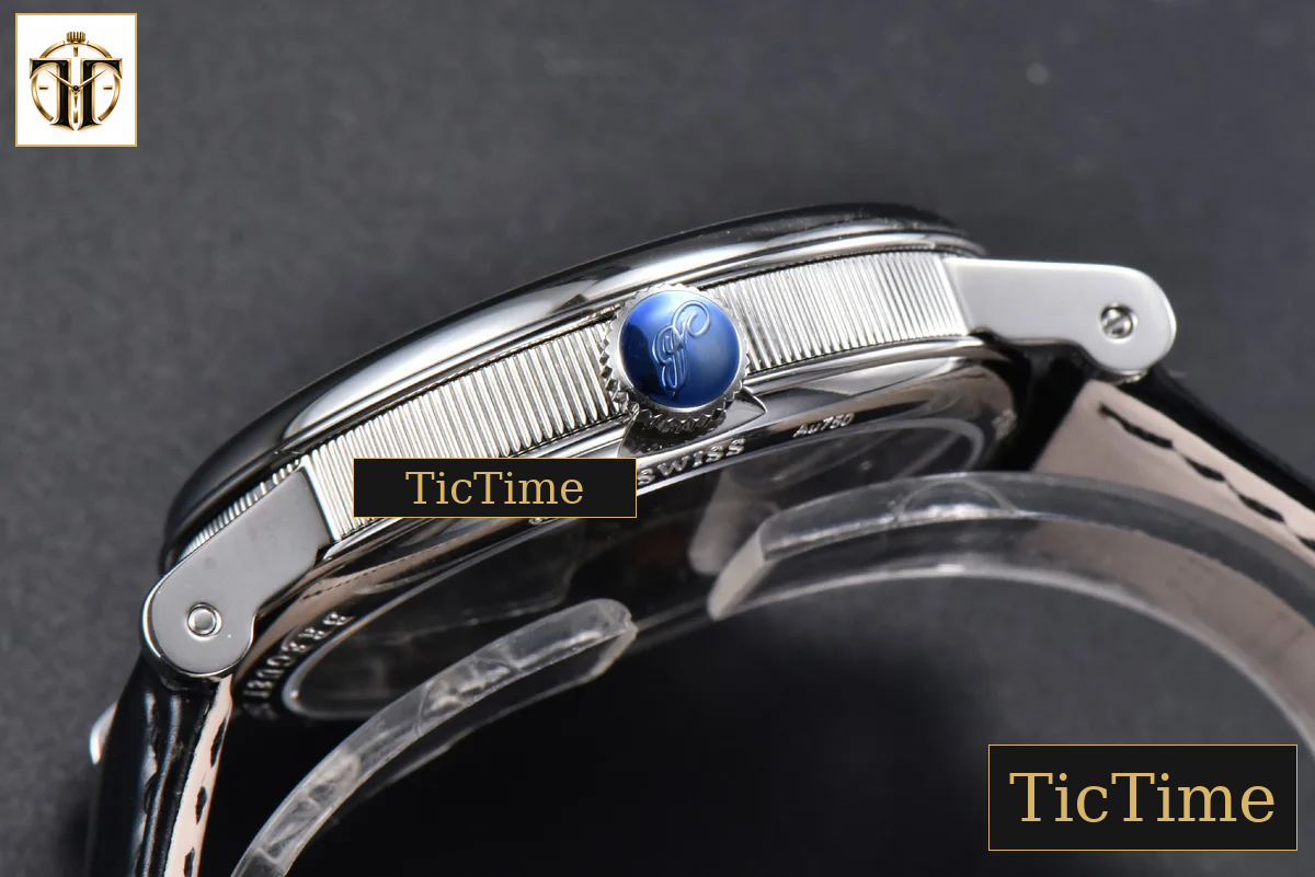 Tradition 7057BB 40mm ZF Gray Dial Black Subdial Black Leather Strap A505 — foto 12